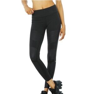 ALO Yoga Moto Legging - Black/Black Glossy